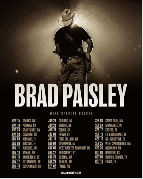 Brad Paisley announces additional dates for ‘BRAD PAISLEY LIVE’ tour