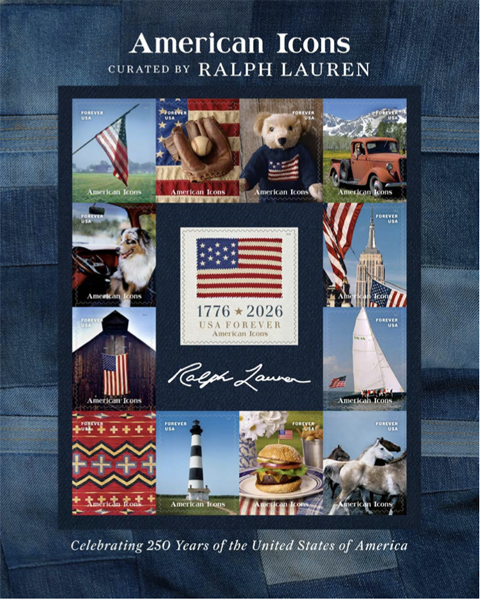 Ralph Lauren curates commemorative American Icons stamp series for USPS