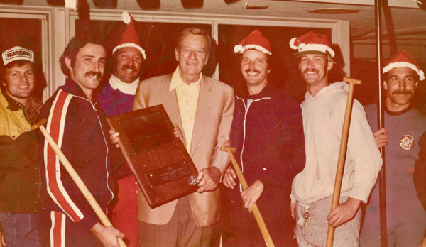 In 1971, John Wayne's boat The Wild Goose served as the escort vessel for the Catalina Crossing outrigger canoe race from Newport Beach to Catalina Island.