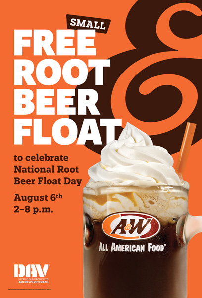 A&W Restaurants offers free root beer floats for National Root Beer Float Day