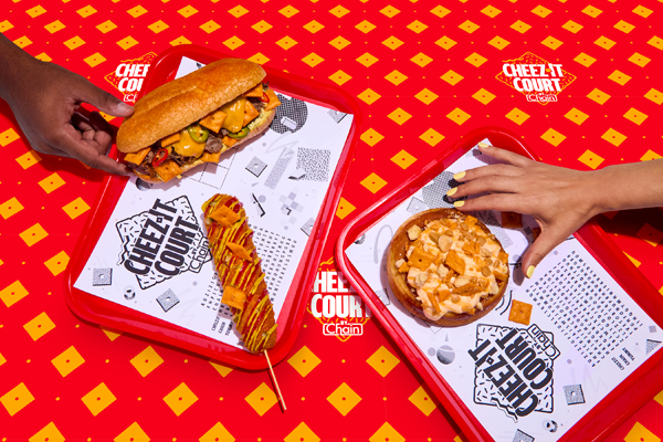 The limited-edition Cheez-It Court menu features three reimagined, Cheez-It-infused twists on classic mall favorites, including the Cheez-Y-Bun, Crunchy Cheez-Dog and Cheez-Steak.