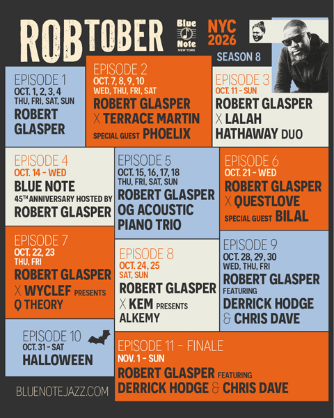 Robtober at blue note in New York City in October 2026