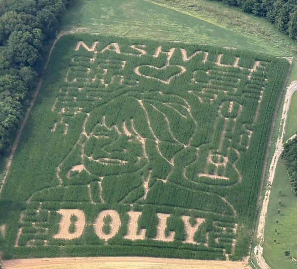 Nashville's Music City Corn Maze honoring the late Dolly Parton.