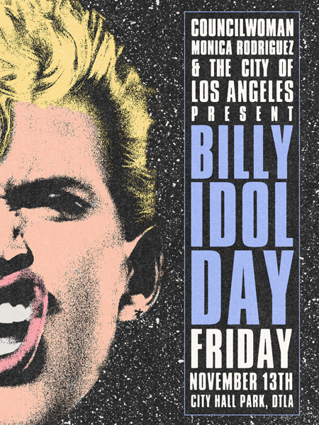 Billy Idol Day in Los Angeles on November 14