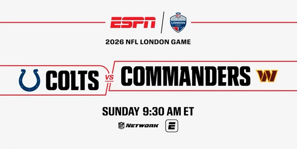 Colts vs Commanders in London, on NFL Newtwork
